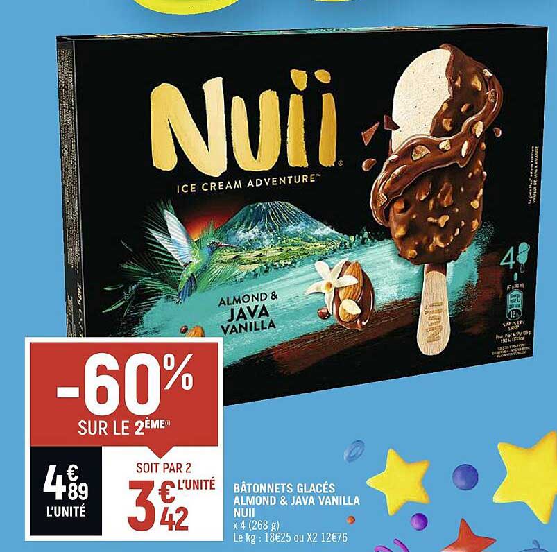 bâtonnets glacés almond & java vanilla nuii