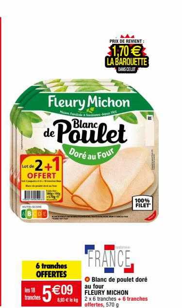 blanc de poulet doré au four fleury michon