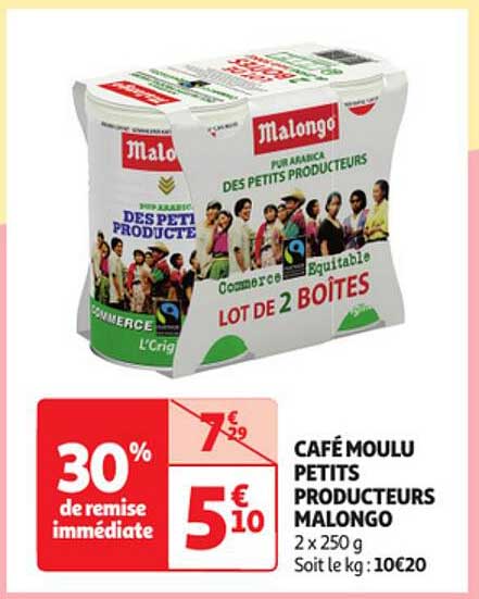 café moulu petits producteurs malongo