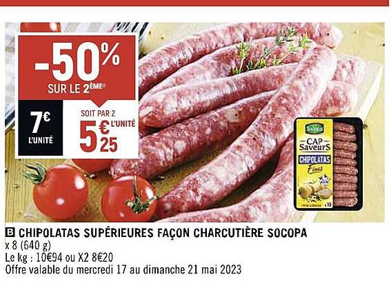 chipolatas supérieures façon charcutière socopa
