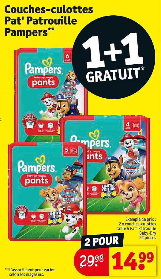 couches-culottes pat'patrouille pampers