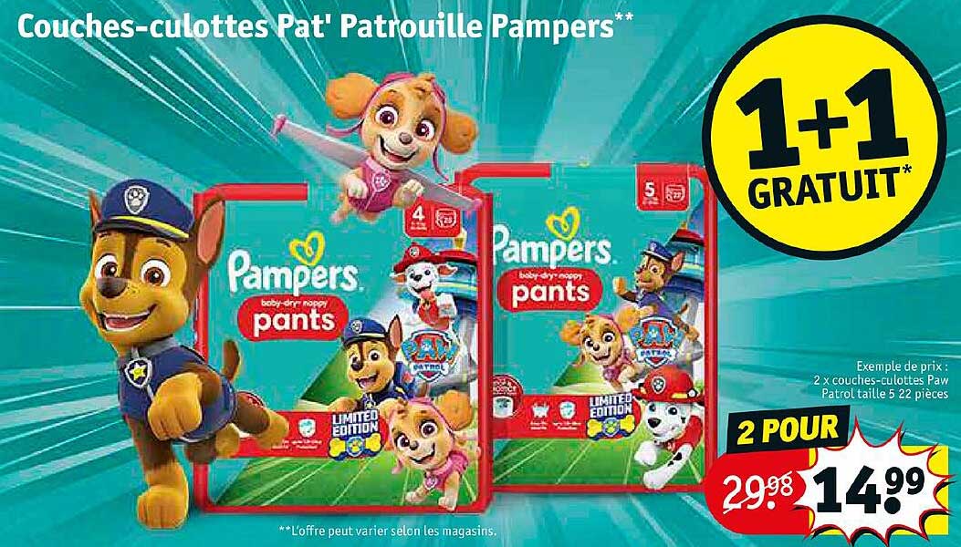 couches-culottes pat'patrouille pampers
