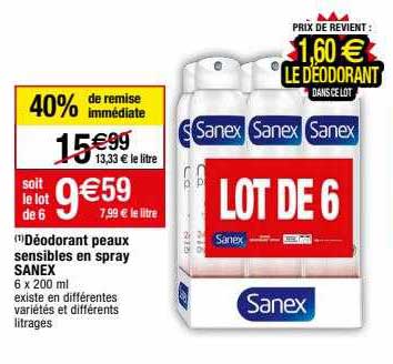 Déodorant Peaux Sensibles En Spray Sanex