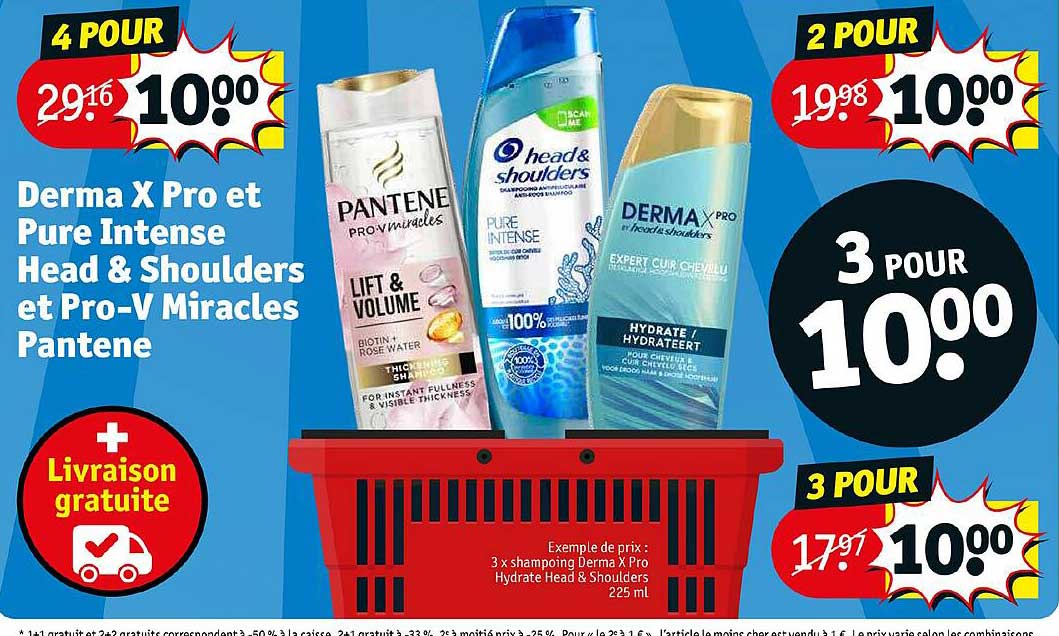 derma x pro et pure intense head & shoulders et pro-v miracles pantene
