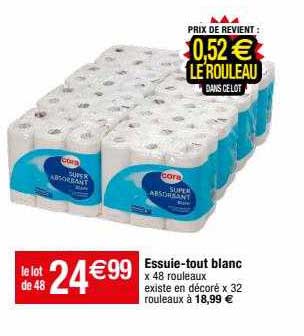 essuie-tout blanc cora