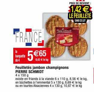 feuilletés jambon champignons pierre schmidt