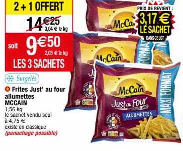 frites just' au four allumettes mc cain