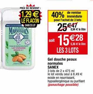 gel douche peaux normales sanex