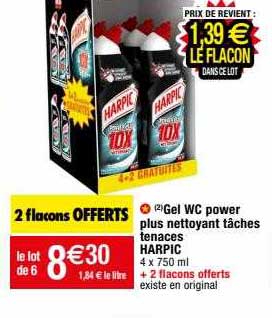 gel wc power plus nettoyant tâches tenaces harpic