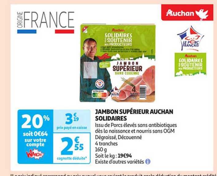 jambon supérieur auchan solidaires