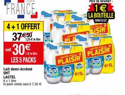 lait demi-écrémé uht lactel
