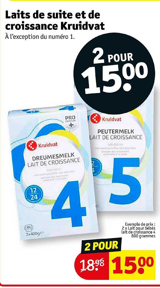 laits de suite et de croissance kruidvat