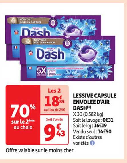 lessive capsule envolée d'air dash
