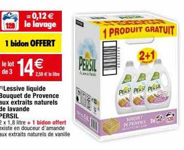 lessive liquide bouquet de provence aux extraits naturels de lavande persil