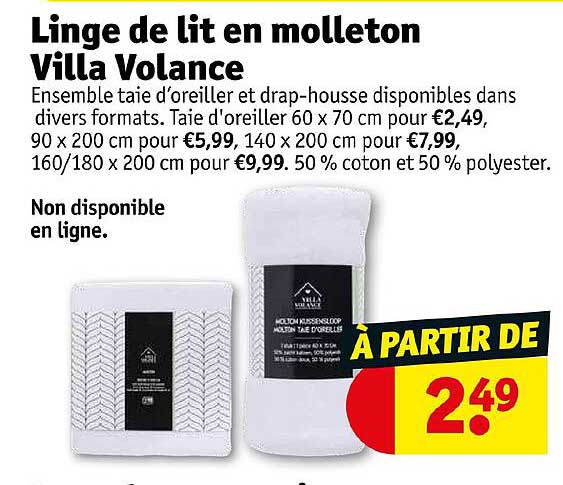 linge de lit en molleton villa volance