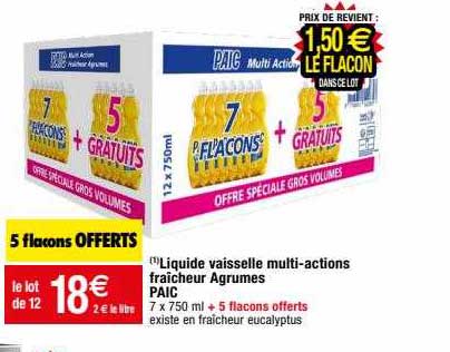 liquide vaisselle multi-actions fraîcheur agrumes paic