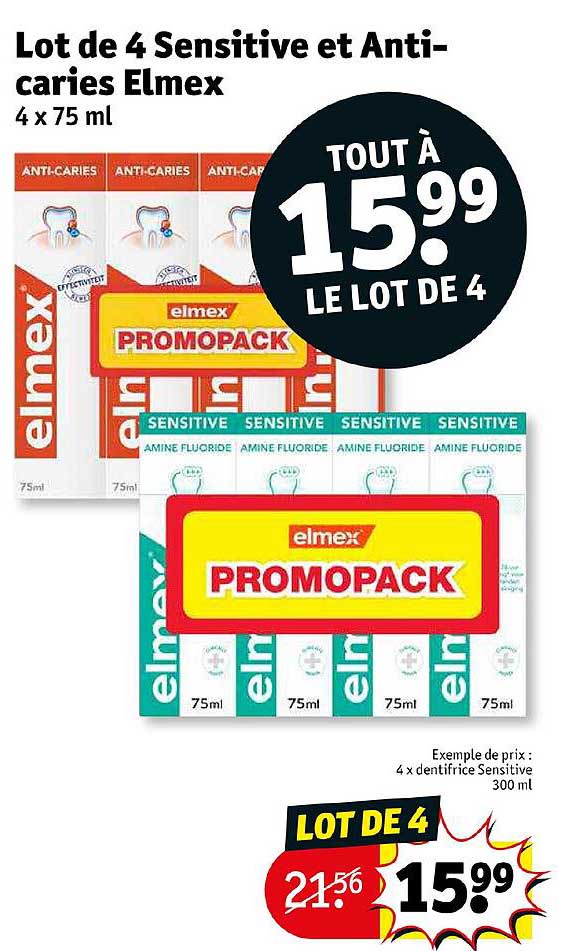 Lot De 4 Sensitive Et Anti-caries Elmex