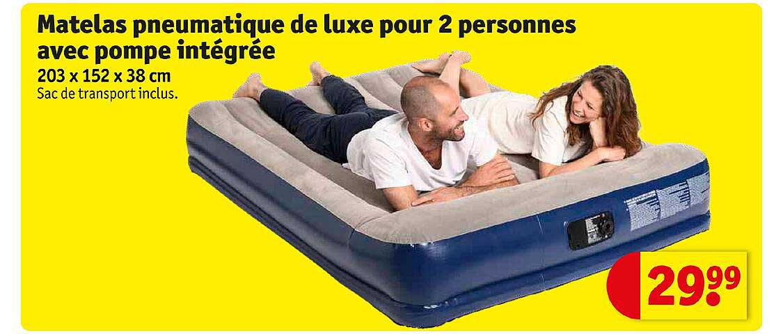 matelas pneumatique de luxe pour 2 personnes avec pompe intégrée