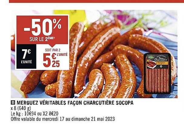 merguez véritables façon charcutière socopa