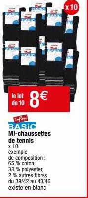 mi-chaussettes de tennis influx basic