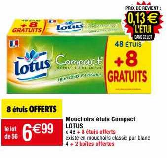 Mouchoirs étuis Compact Lotus