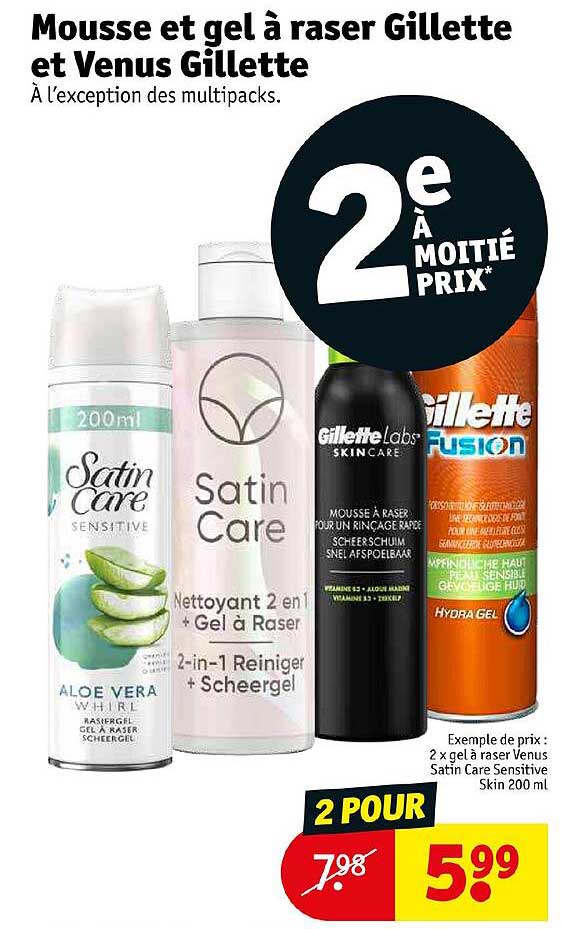 mousse et gel à raser gillette et venus gillette