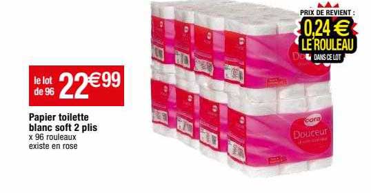 papier toilette blanc soft 2 plis