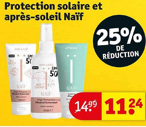 protection solaire et après-soleil naïf