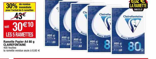 Ramette Papier A4 80 G Clairefontaine