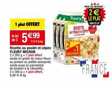 risotto au poulet et cèpes fleury michon