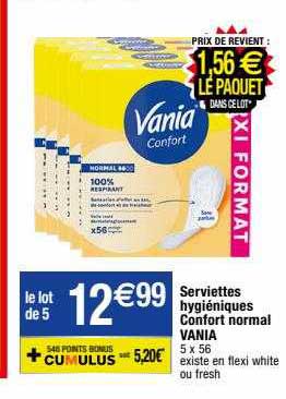 Serviettes Hygiéniques Confort Normal Vania