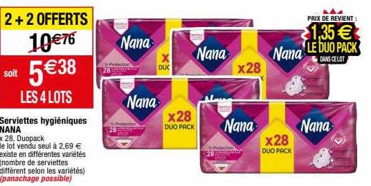 serviettes hygiéniques nana