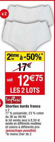 shorties bords francs influx