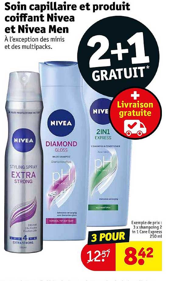 soin capillaire et produit coiffant nivea et nivea men