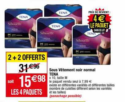 sous vêtement noir normal tena