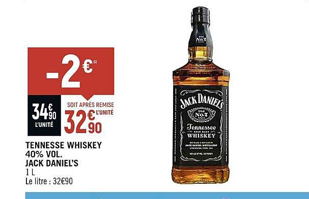 tennesse whiskey 40% vol. jack daniel's