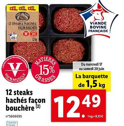 12 Steaks Hachés Façon Bouchère