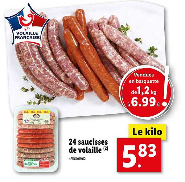 24 Saucisses De Volaille