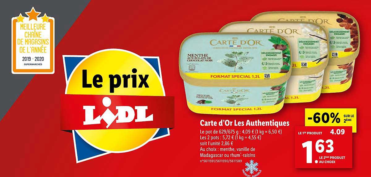 Carte D'or Les Authentiques -60% Sur Le 2ème