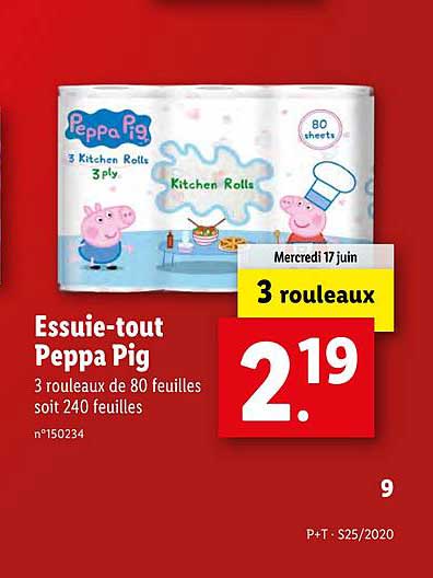 essuie tout peppa pig