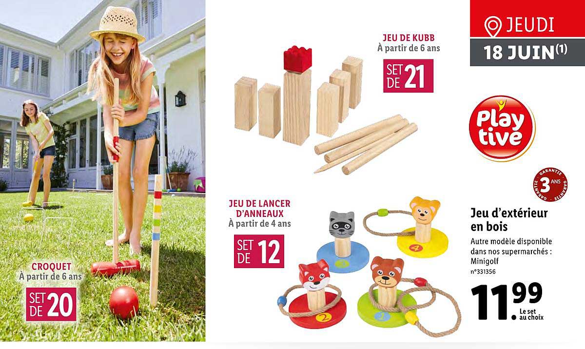 jeu d'extérieur en bois play tive