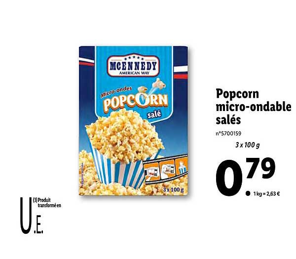 popcorn micro ondable salés mcennedy