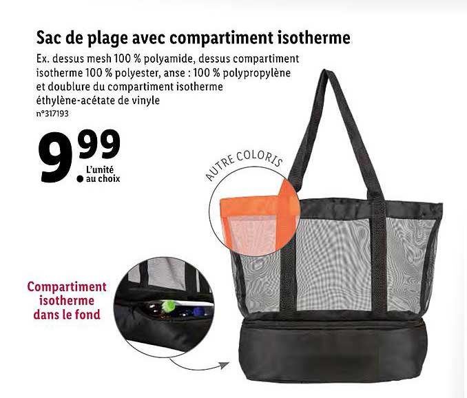 Sac De Plage Avec Compartiment Isotherme