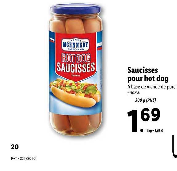 saucisses pour hot dog mcennedy