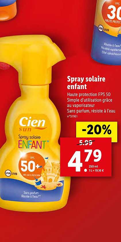 Spray Solaire Enfant Cien Sun