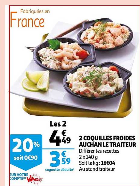2 coquilles froides auchan le traiteur