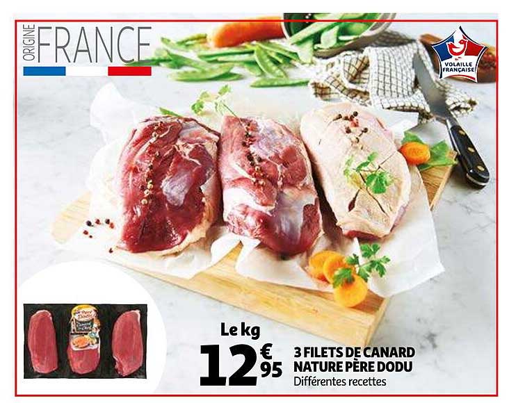 3 filets de canard nature père dodu