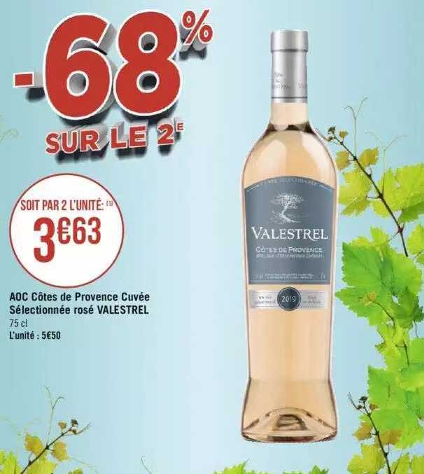 aoc côtes de provence cuvée sélectionnée rosé valestrel