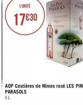 aop costières de nîmes rosé les pin parasols