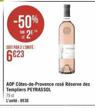 aop côtes-de-provence rosé réserve des templiers peyrassol